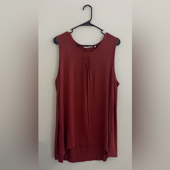 Soft Surroundings rust color Relaxed Pleated Tank Top flowy boho bohemian XL - Picture 6 of 7